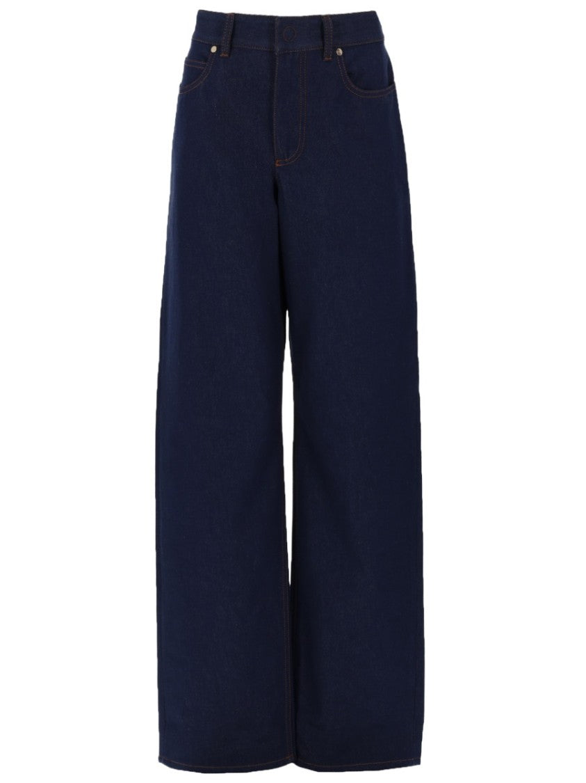 Fendi Indigo Blue High-Waist Wide-Leg Jeans