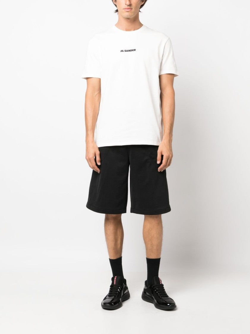 Jil Sander Logo Print White Cotton T-Shirt