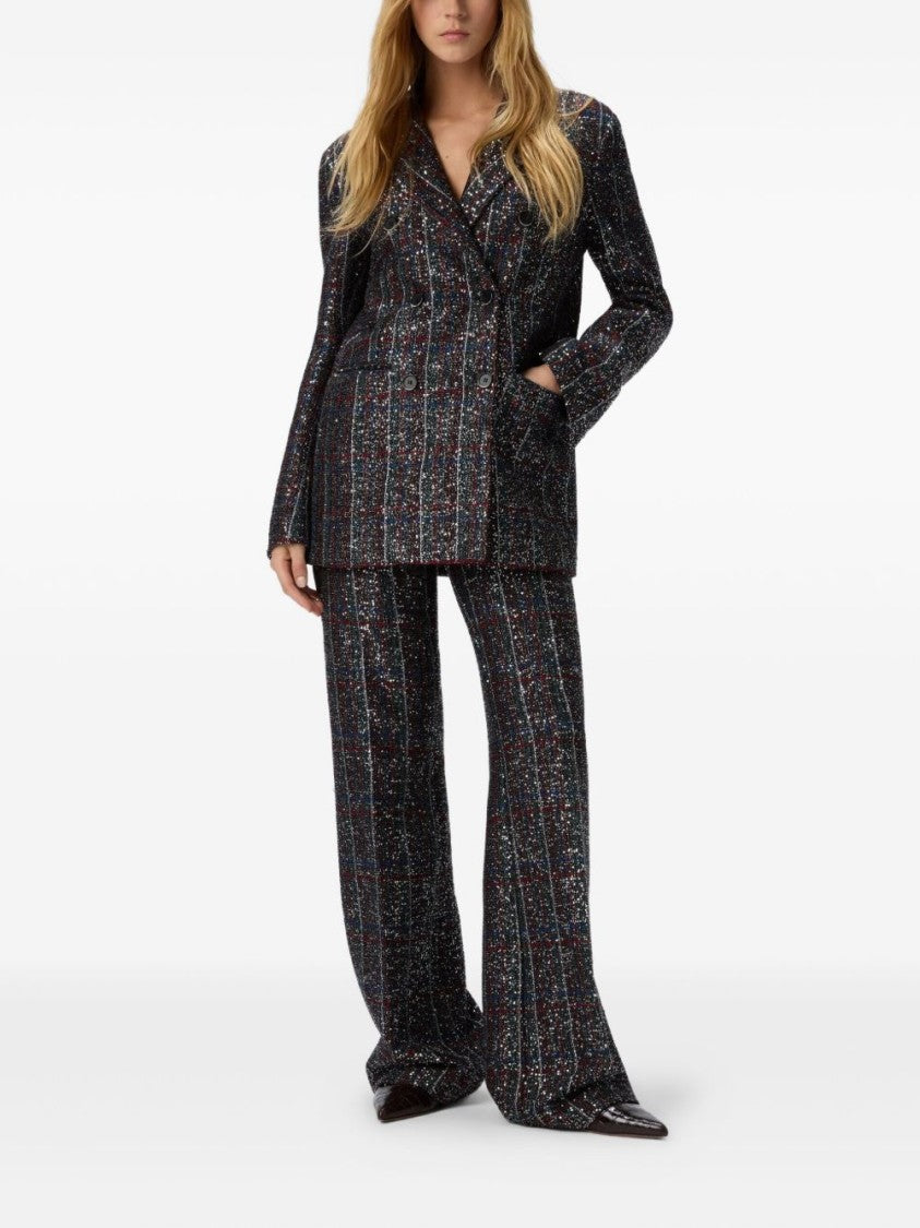 Missoni Double-Breasted Blazer With Multicoloured Sequined Check Pattern