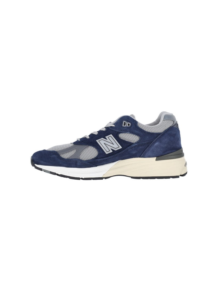 New Balance Blue 991V2 Suede Gray Mesh Sneakers
