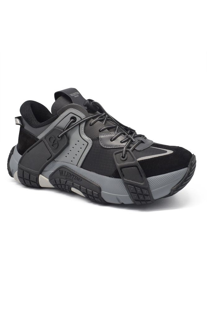 Valentino Garavani Wod Suede And Fabric Sneakers