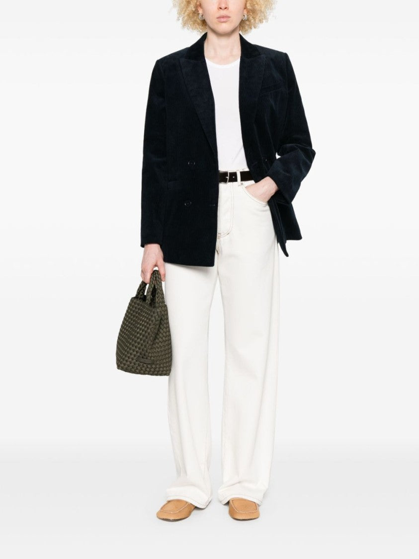 A.P.C. Midnight Blue Cotton Blazer With Double-Breasted Design