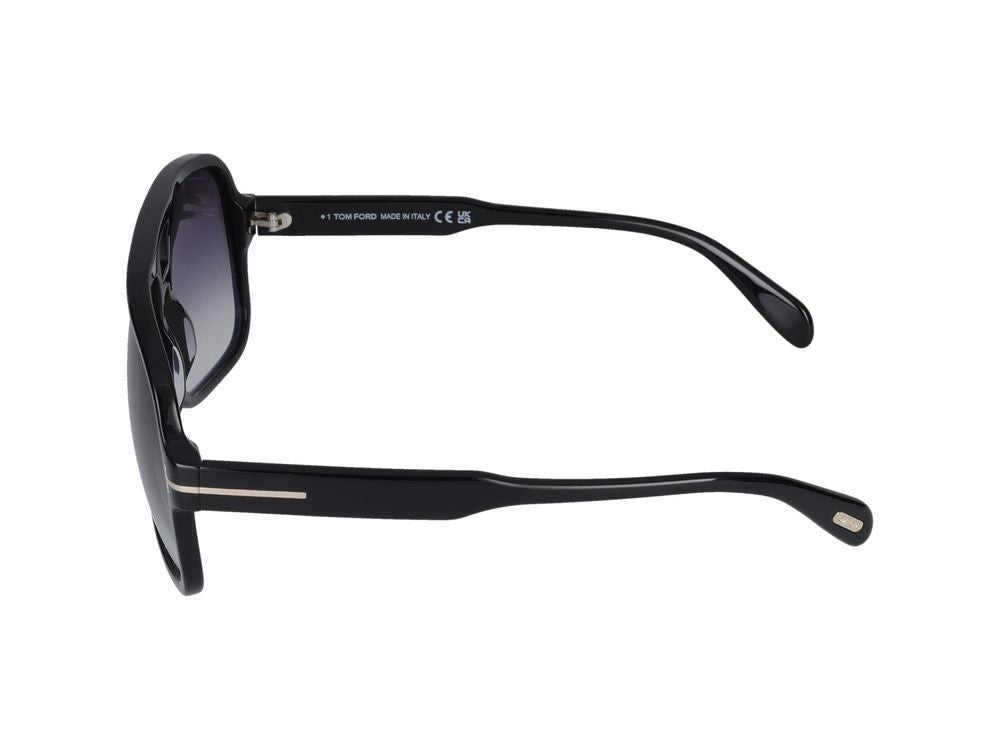 Tom Ford Black Double Bridge Oversized Square Sunglasses