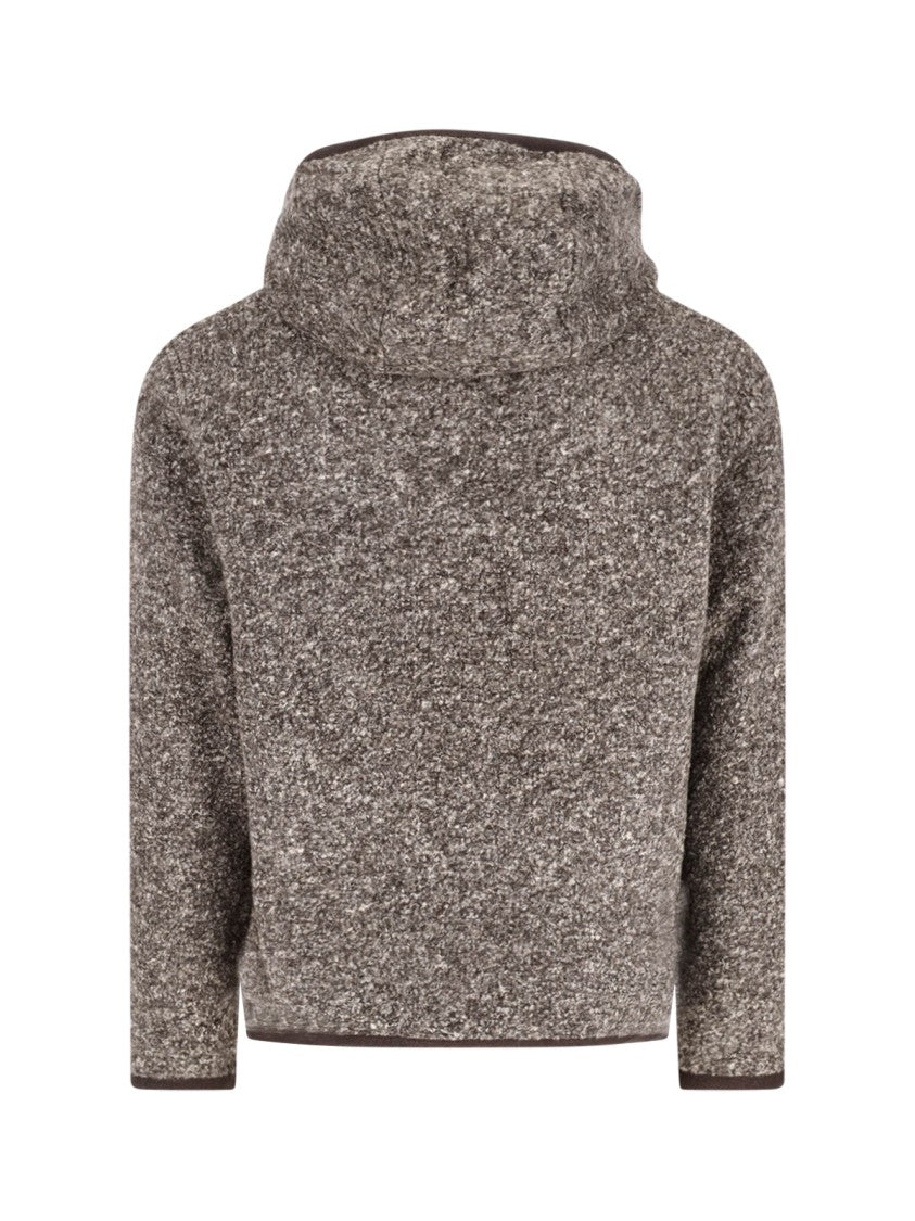 K-Way Hooded Teddy Sweatshirt – Brown