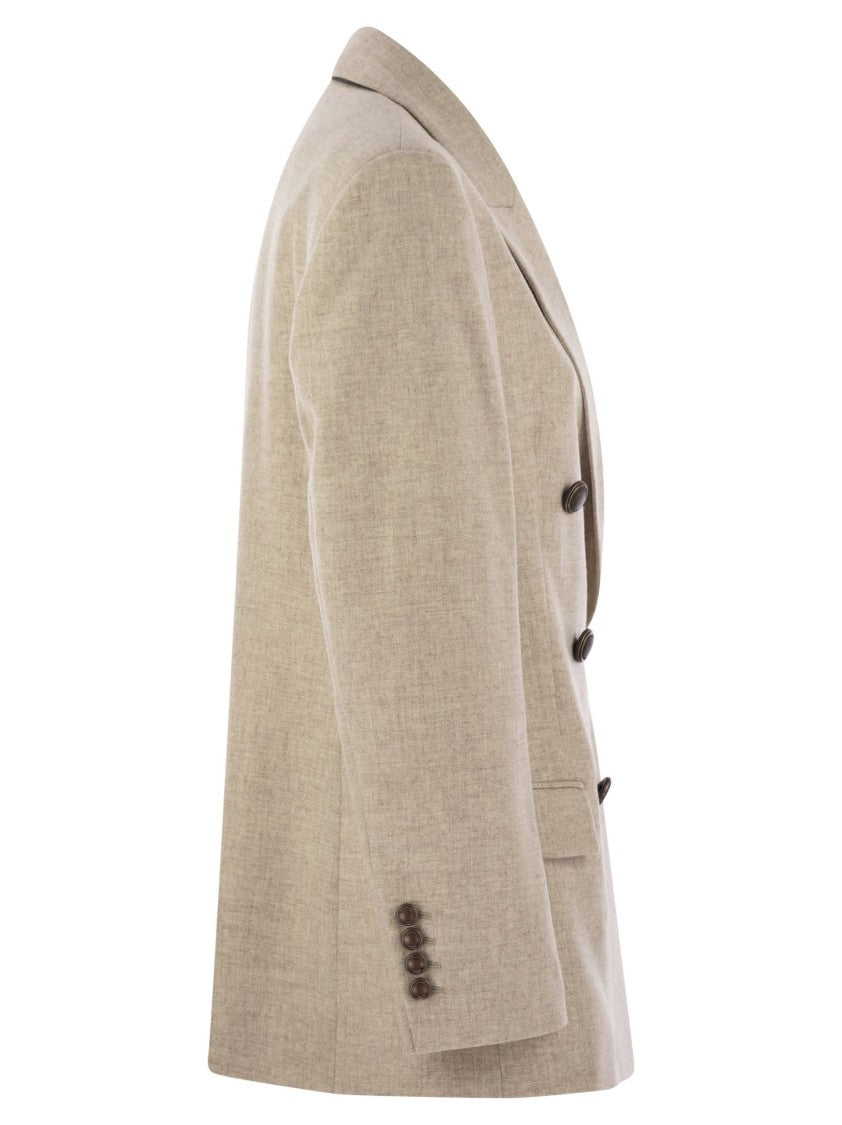 Brunello Cucinelli Virgin Wool And Cashmere Twill Flannel Jacket