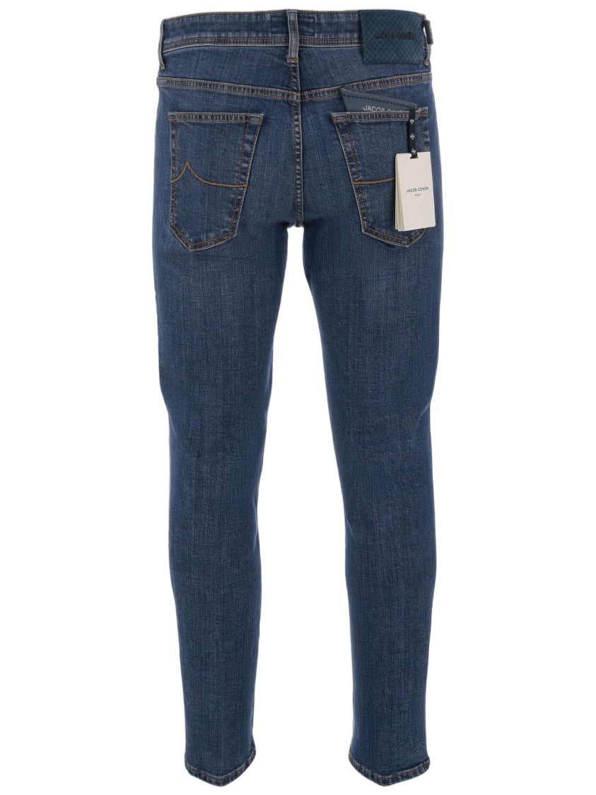 Jacob Cohen Dark Denim Slim-Fit Five-Pocket Jeans