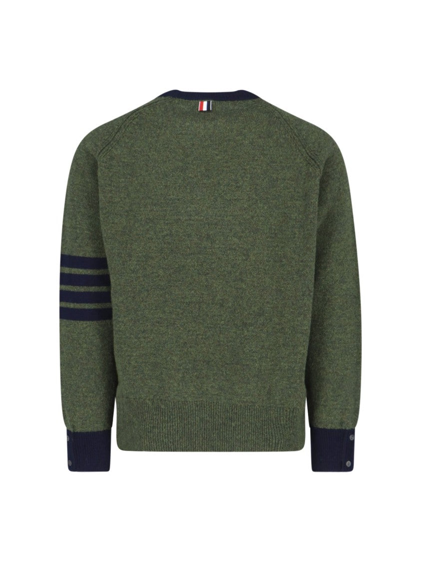 Thom Browne Green 4-Bar Wool Sweater