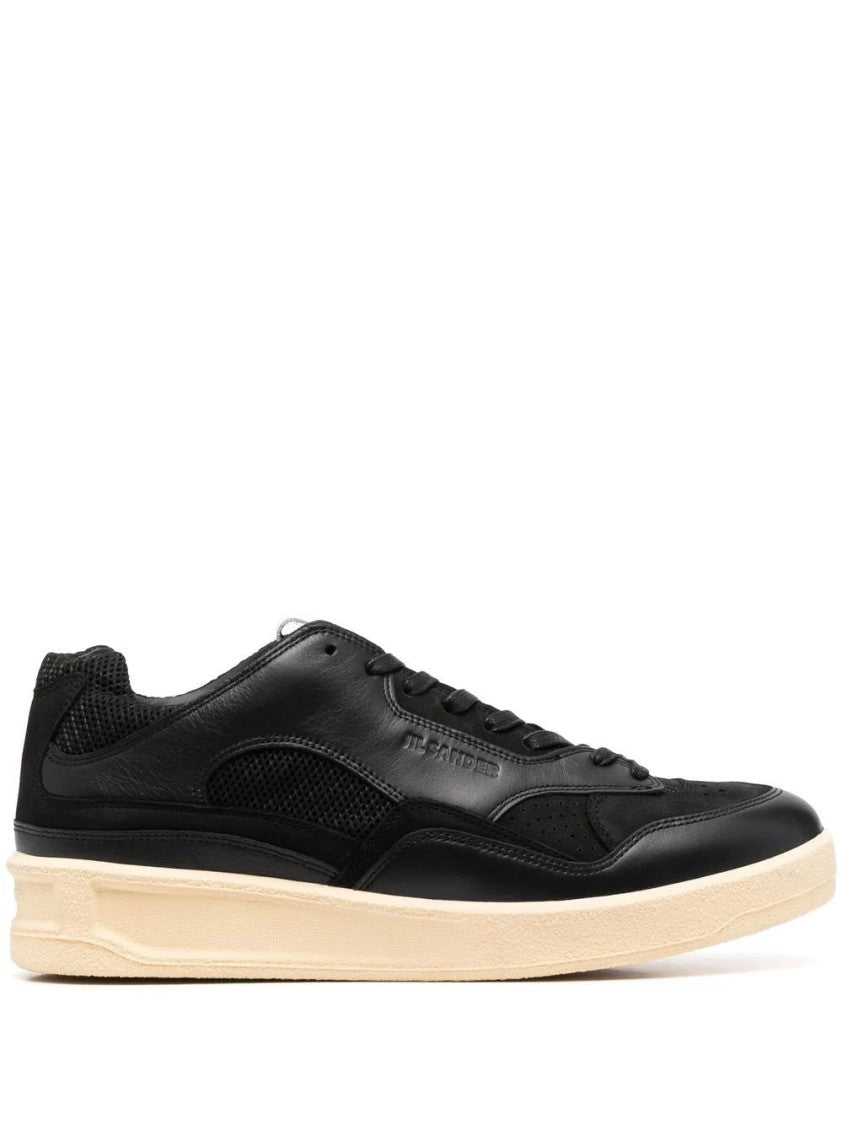Jil Sander Elevated Black Sneakers With Textured Finish