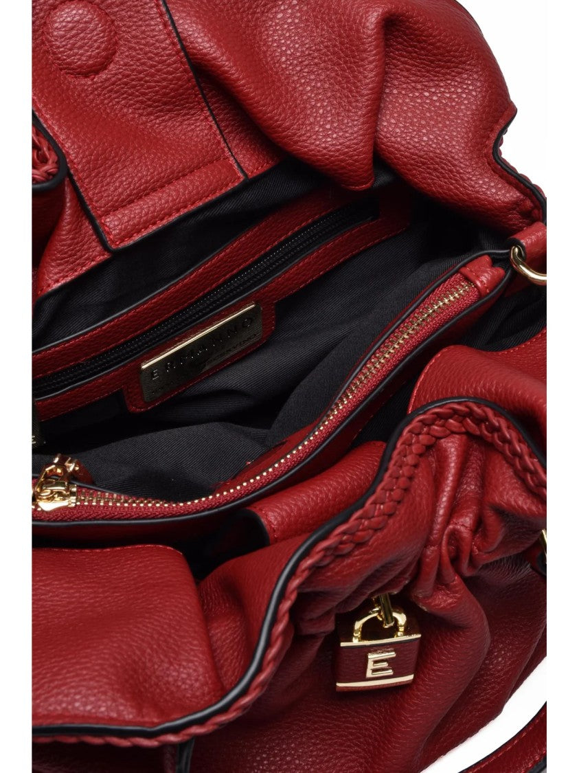 Ermanno Firenze Red Octavia Textured Polyurethane Shoulder Bag