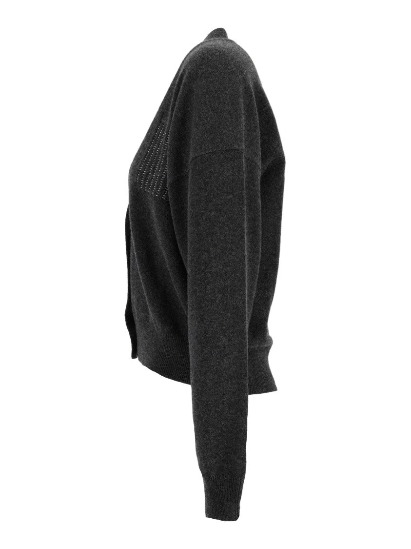 Peserico Deep V-Neck Buttoned Knit Cardigan
