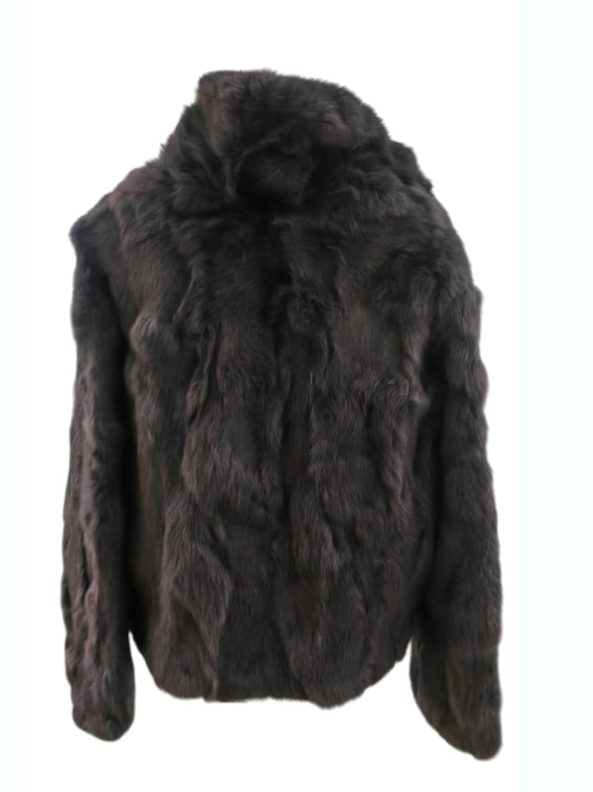 Mehran Plush Fur Jacket With Voluminous Collar