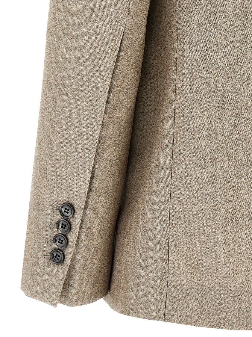 Ami Maxi Split Double-Breasted Wool Blazer