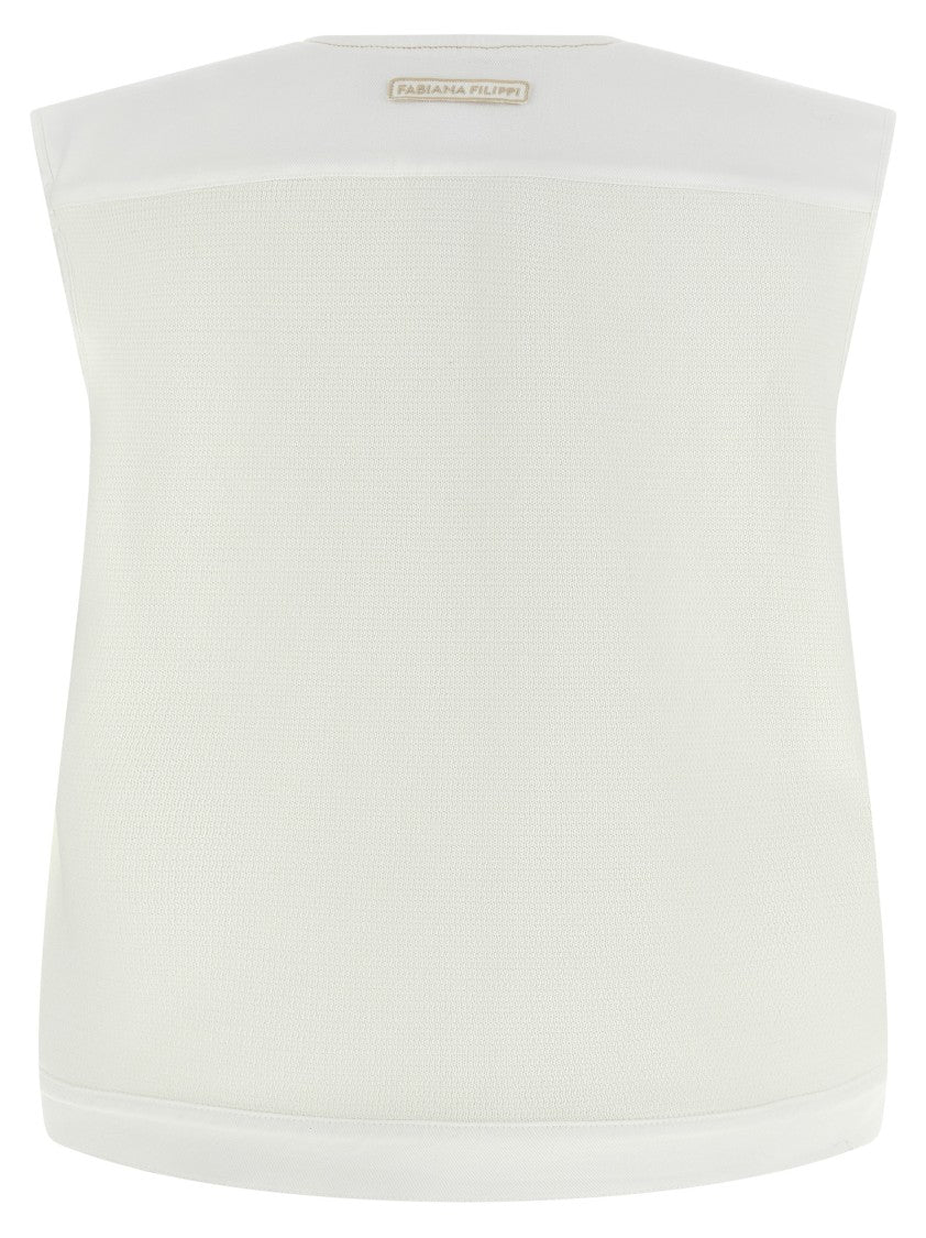 Fabiana Filippi Denim And Knit Vest