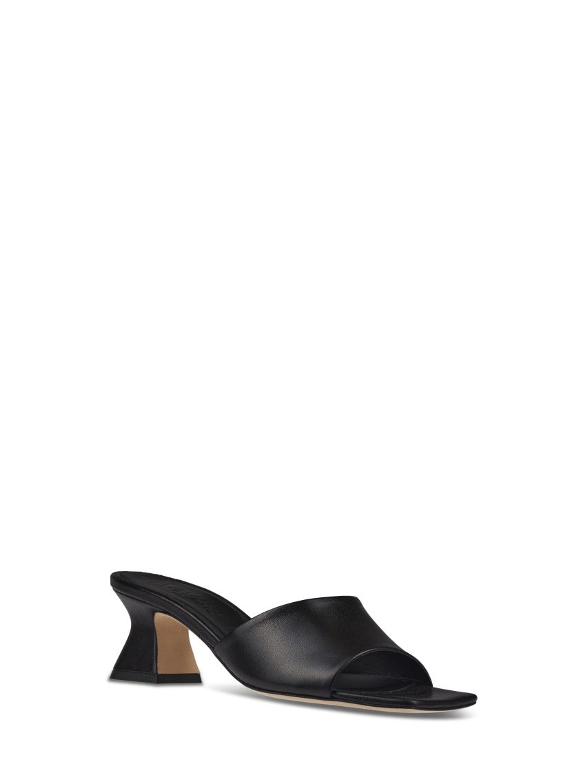 Aeydē Open-Toe Black Nappa Leather Sandals