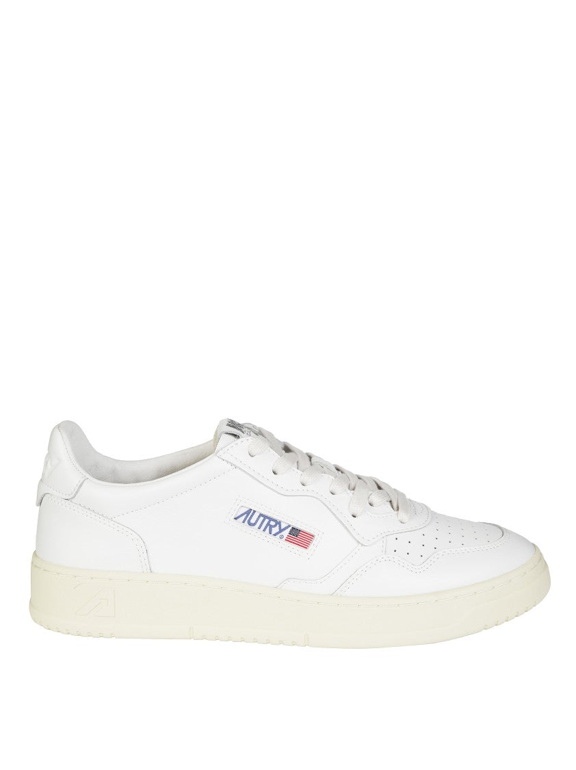 Autry White Medalist Low Perforated Sneakers