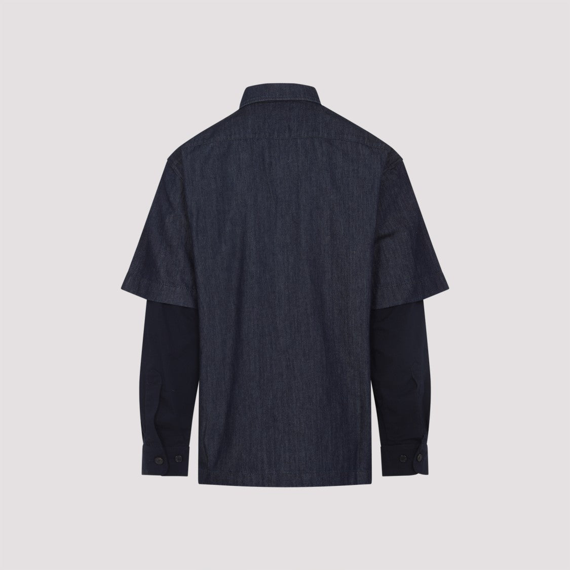 Dries Van Noten Layered Denim And Fabric Casual Shirt