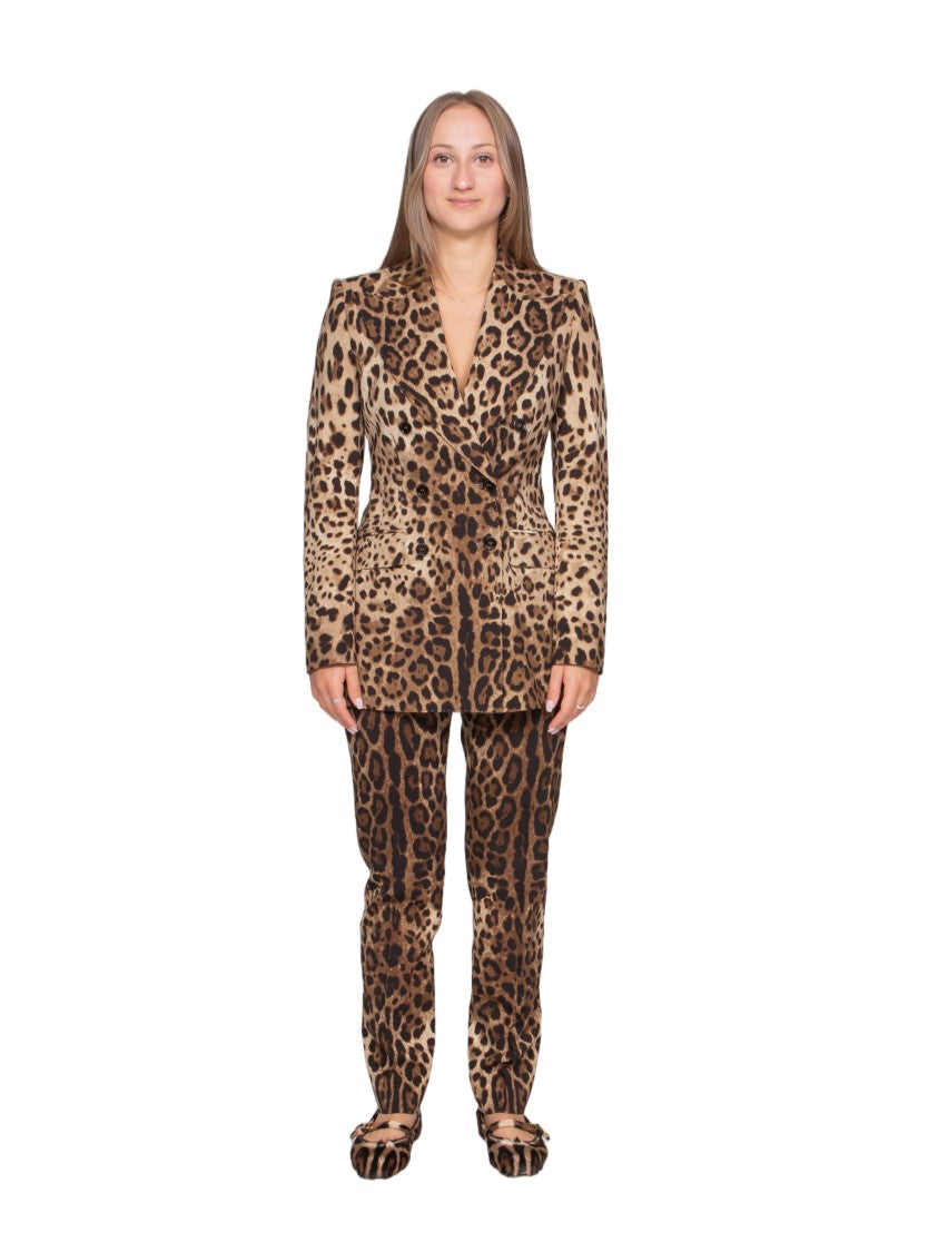 Dolce & Gabbana Leopard Print High-Waisted Tailored Pants