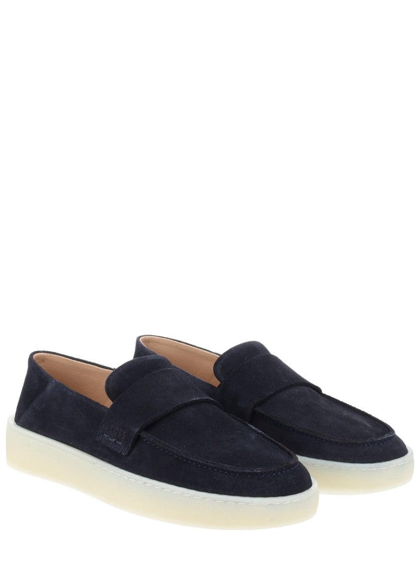 Boss Kieran Black Suede Contrast Loafers