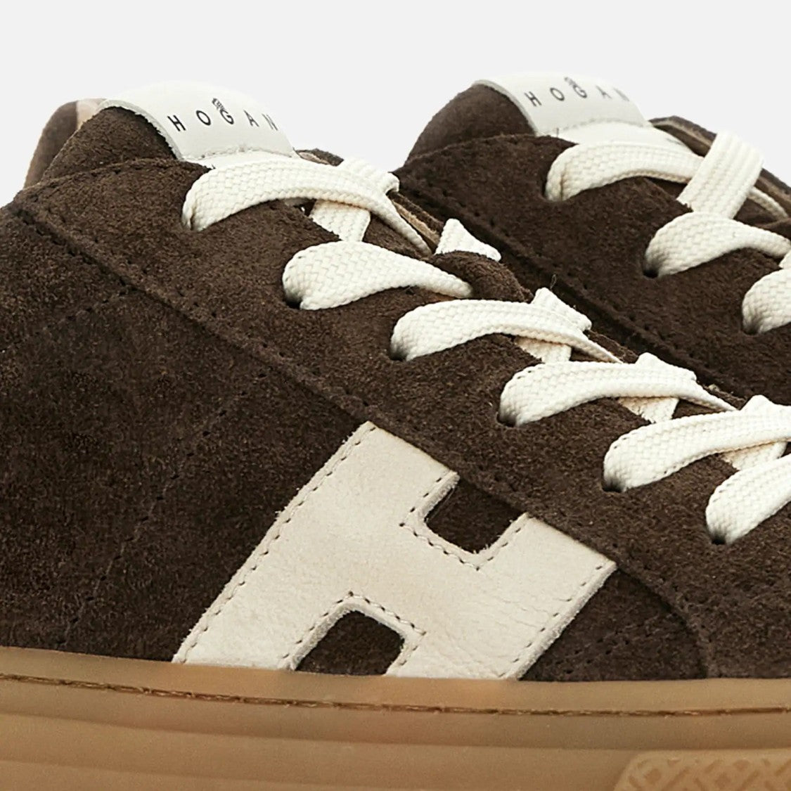 Hogan Brown Suede Gum-Sole Low-Top Sneakers