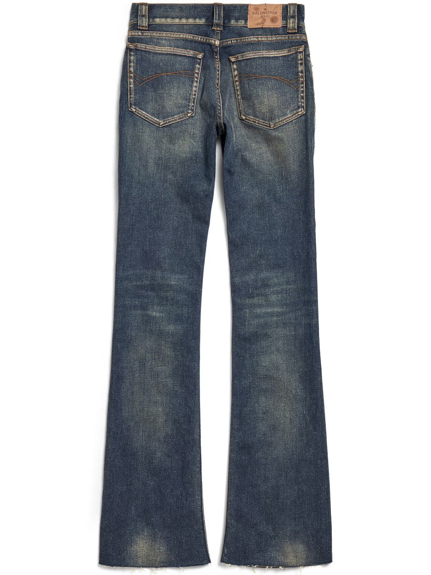 Balenciaga Blue Bootcut Faded Denim Jeans