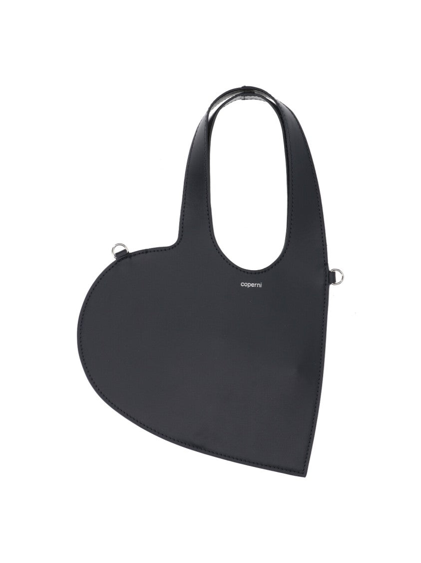 Coperni Heart-Shaped Black Leather Handbag
