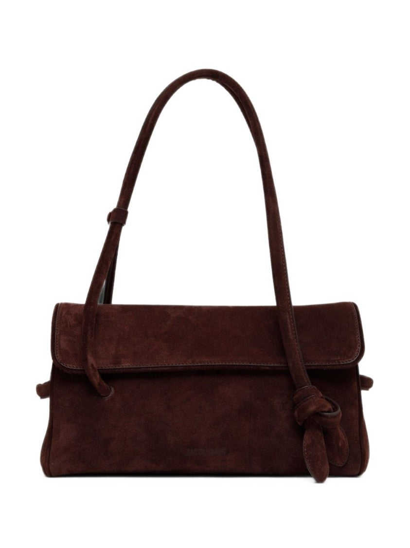Jacquemus Elongated Rectangular Bag With Suede-Like Texture And Knot Detail