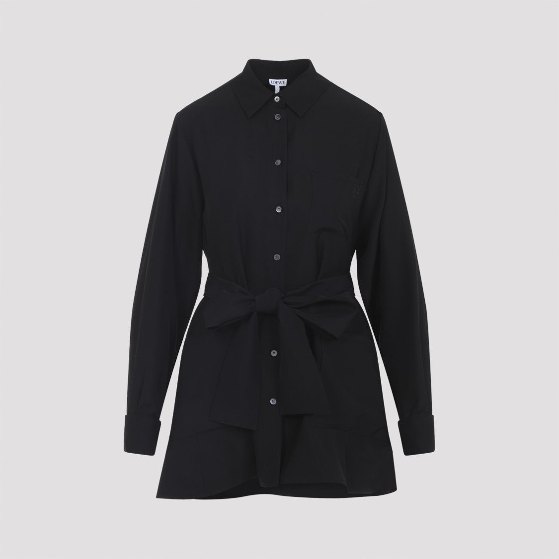 Loewe Black Cotton Belted Blouse