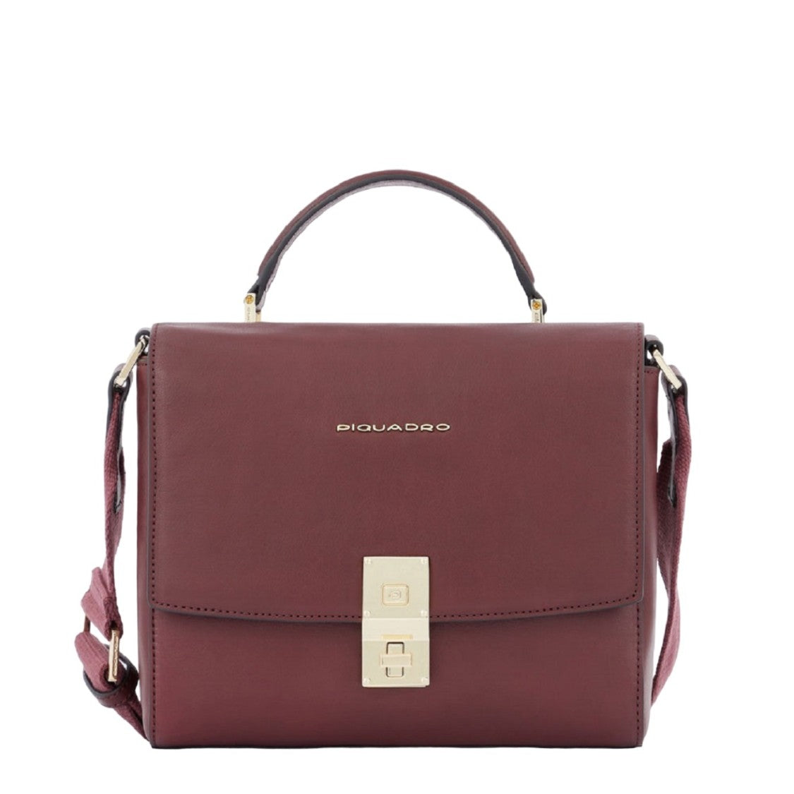 Piquadro Bordeaux Leather Shoulder Bag