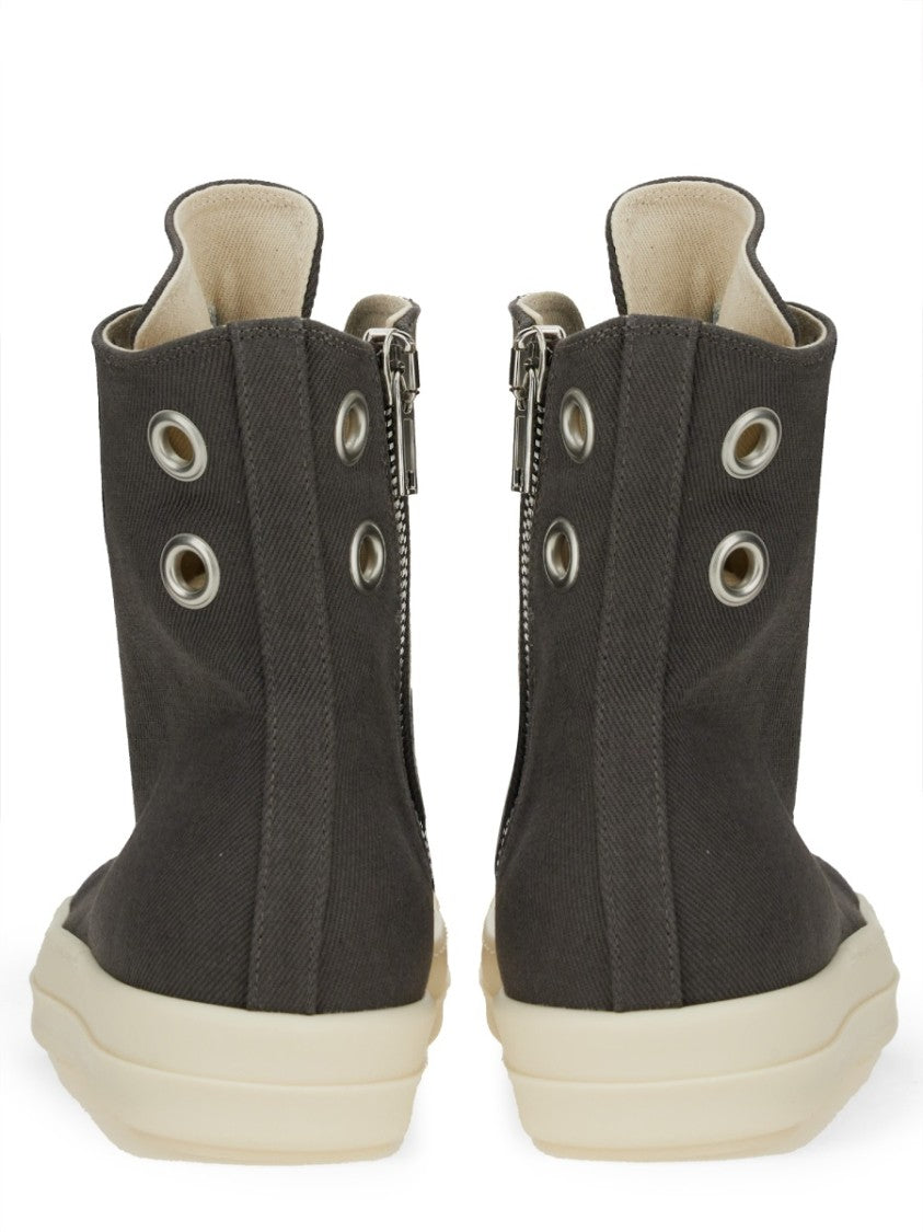 Drkshdw By Rick Owens High-Top Cotton Sneakers