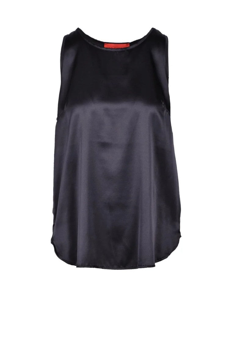 Wild Cashmere Stretch Silk Sleeveless Top - Black