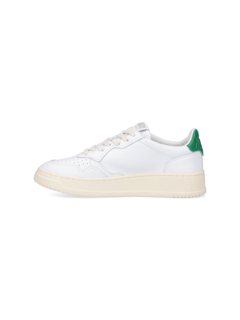 Autry Low-Top White Leather Sneakers With Multicolor Embroidery