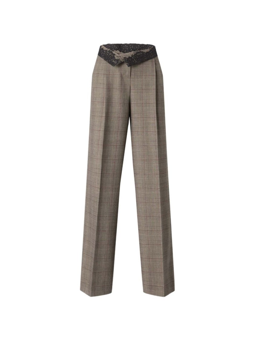 Pinko Straight-Leg Lace Trim Trousers
