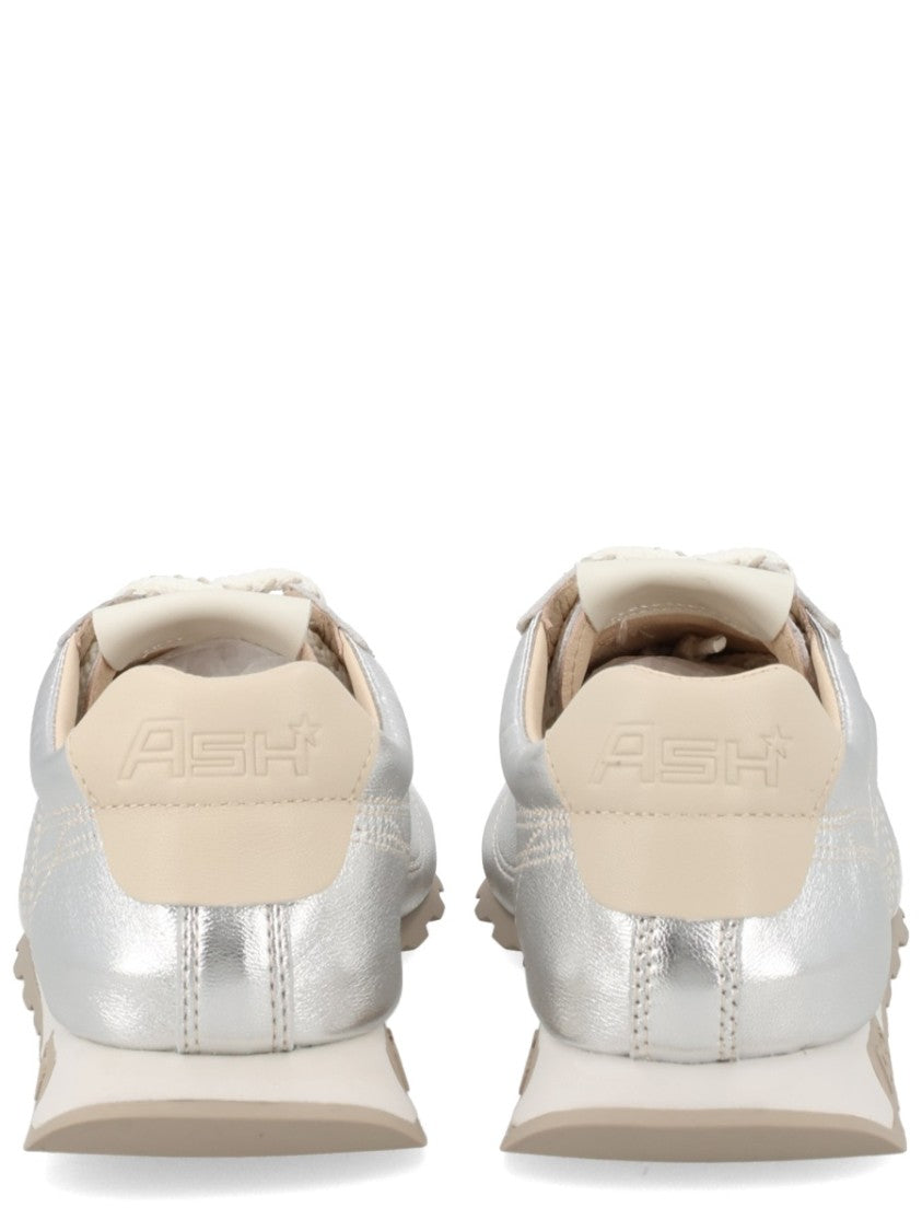 Ash Killbill Calfskin Metallic Silver Sneakers