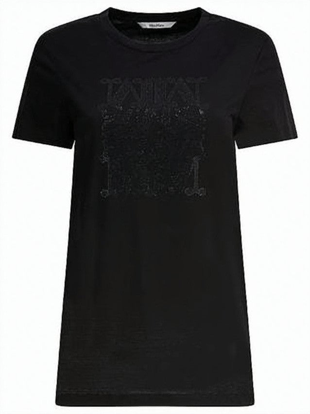 Max Mara Short-Sleeve Cotton T-Shirt With Embossed Logo