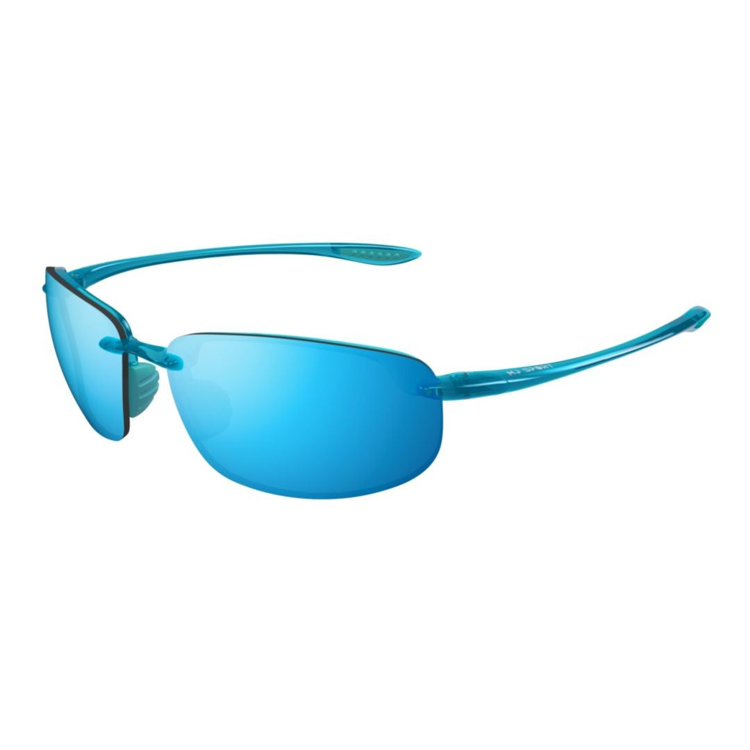 Maui Jim Hookipa Rimless Sunglasses With Vibrant Blue Mirrored Lenses