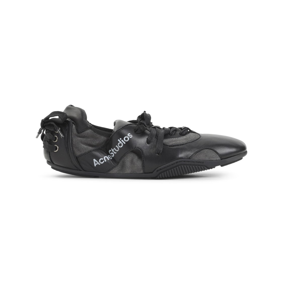 Acne Studios Low-Profile Black Sneakers With Distinctive Logo