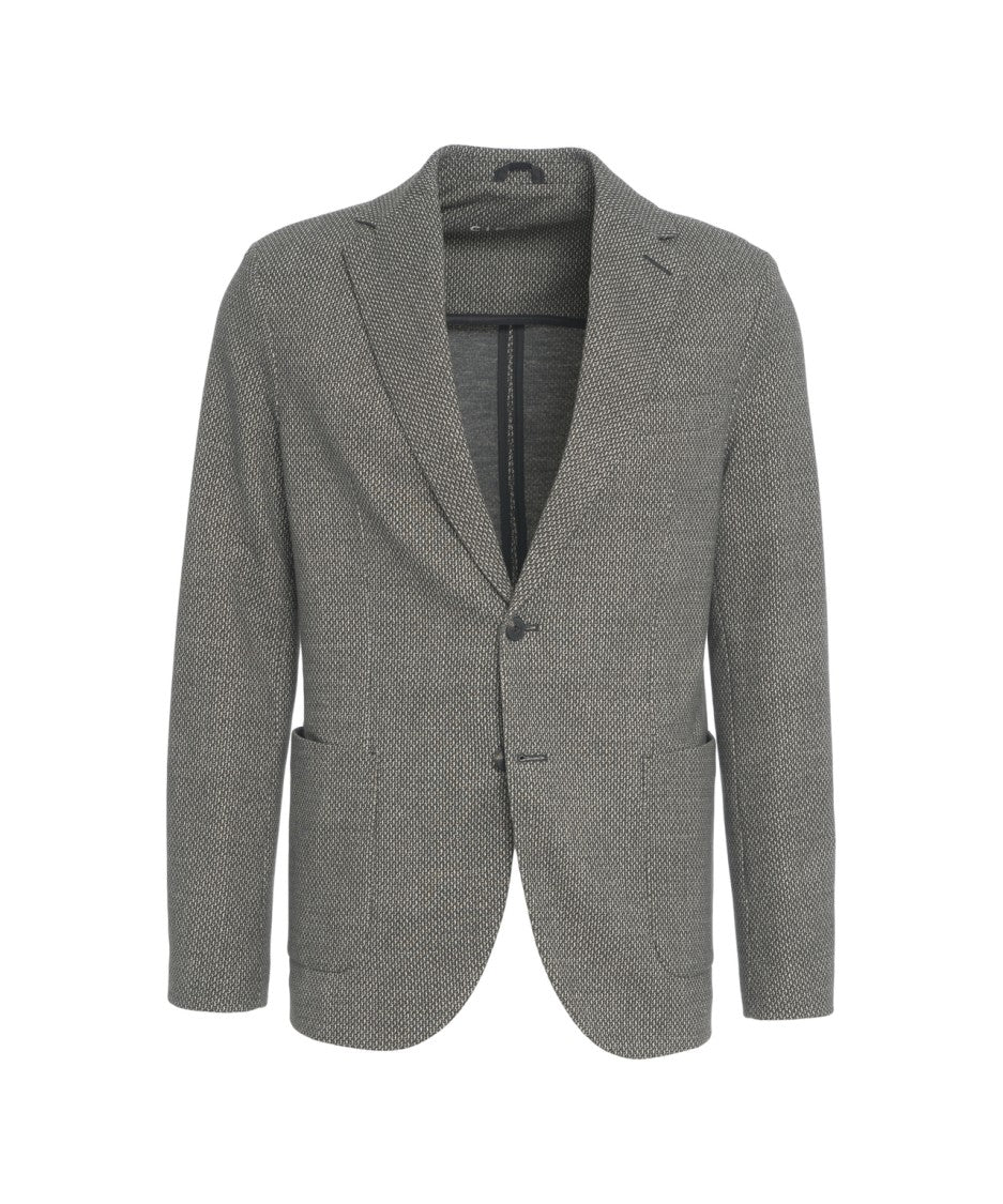 Circolo 1901 Single-Breasted Textured Knit Blazer With Notch Lapels