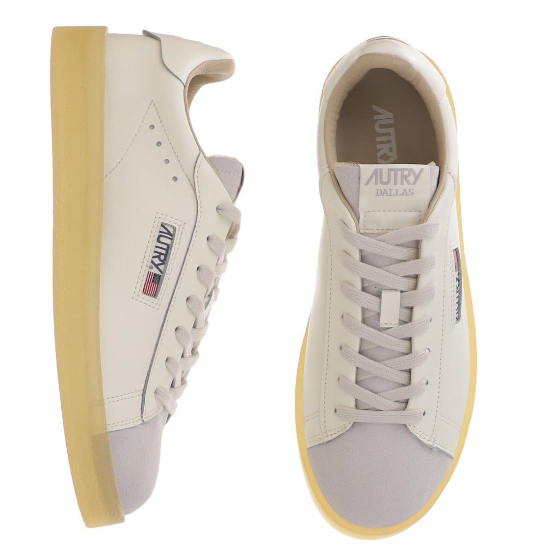Autry Low-Top Leather Sneakers With Padded Heel And Panel Design