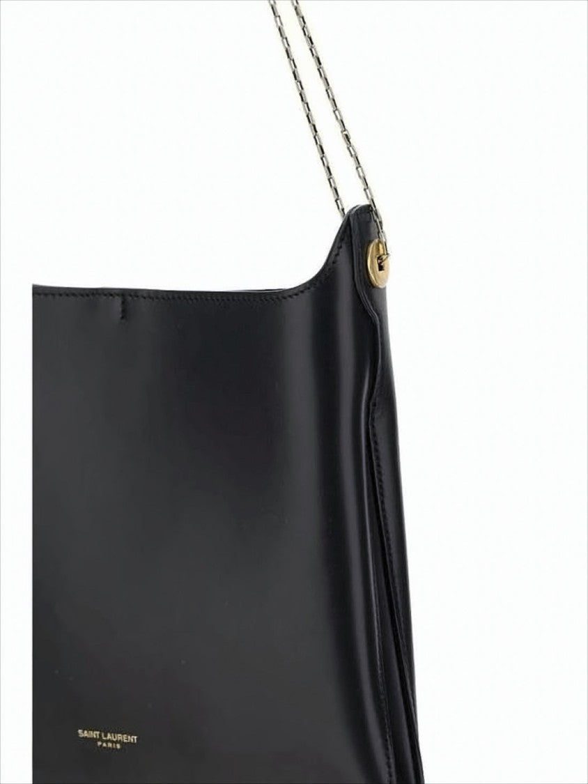 Saint Laurent Smooth Calf Leather Shoulder Bag With Gold-Tone Hardware