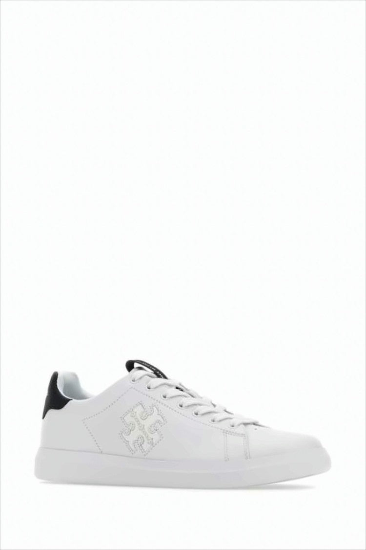 Tory Burch Low-Profile White Sneakers With Stitched Logo Detail