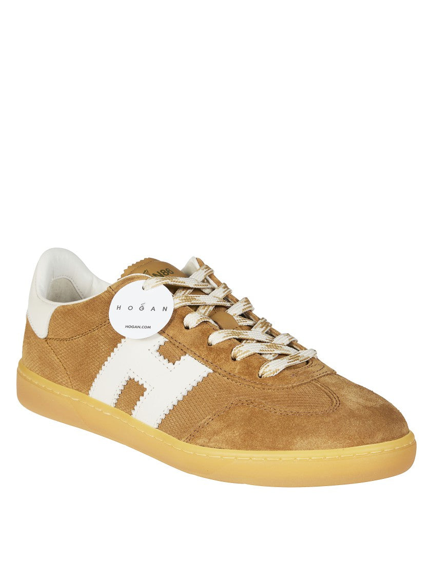 Hogan Tan Suede Leather Heel Sneakers