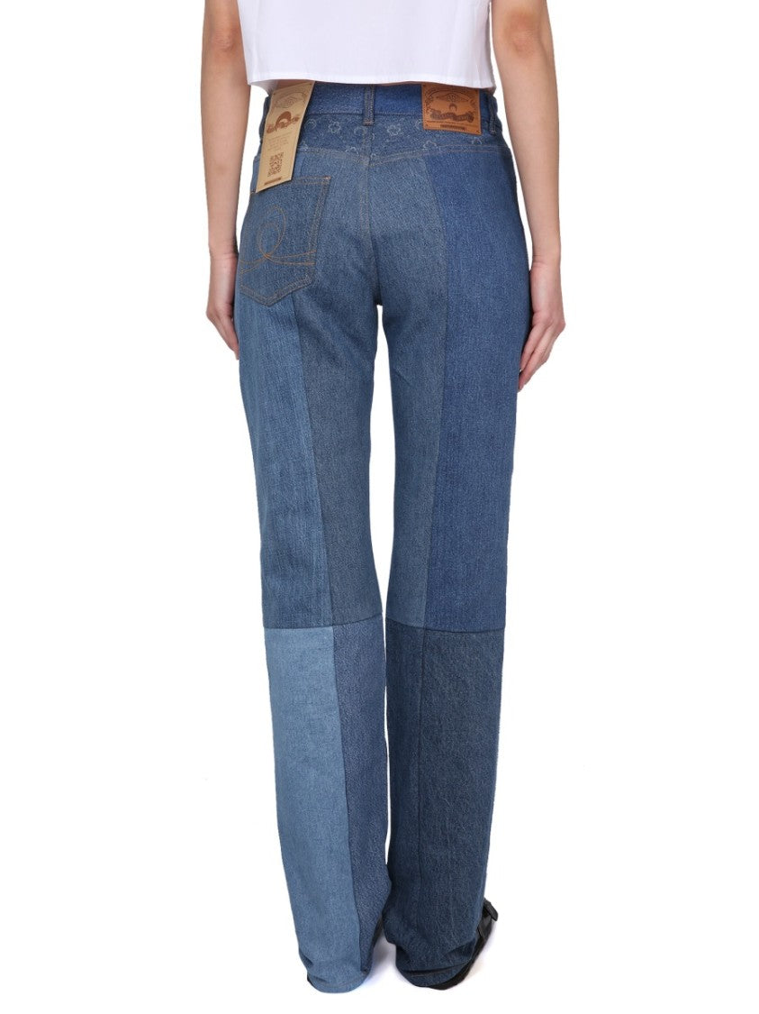 Marine Serre Patchwork Denim Jeans
