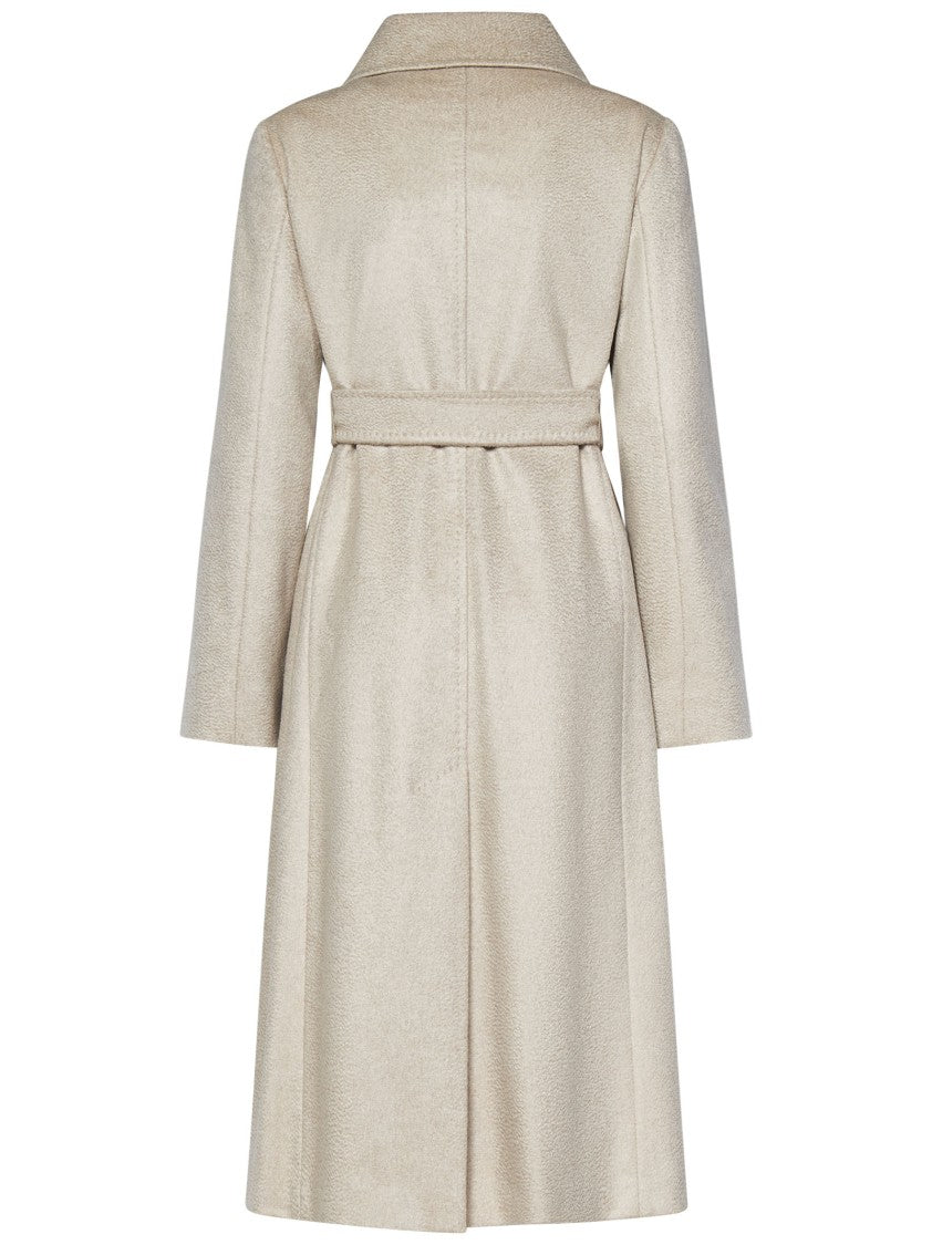 Max Mara Dove Grey Double-Breasted Cashmere Coat