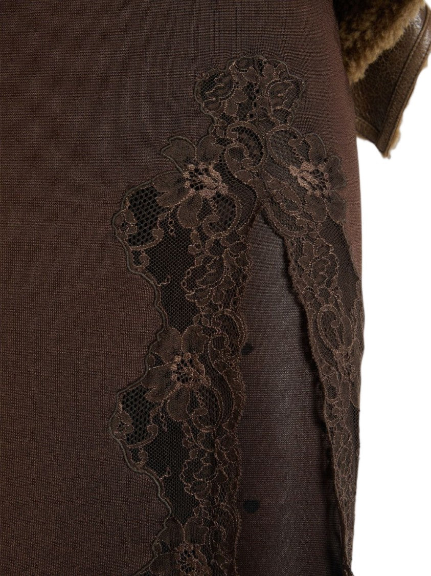 Balmain Lace Intricate Knee-Length Midi Skirt