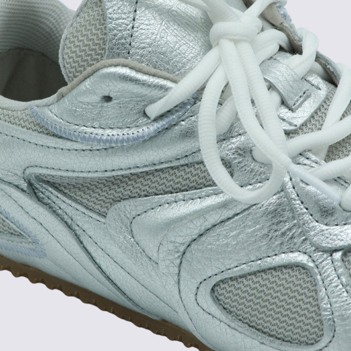 Axel Arigato Metallic Silver Sneakers With Mesh Inserts