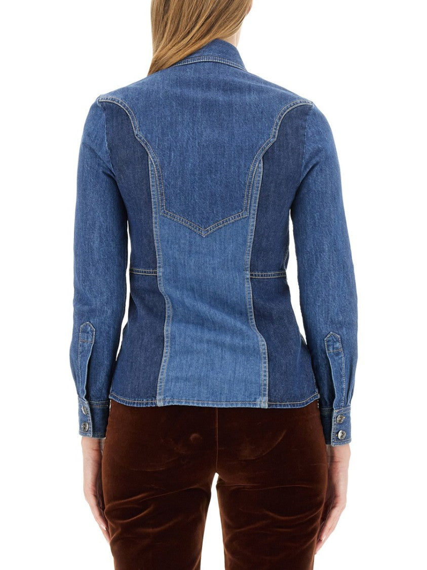 Etro Denim Design Slim Fit Shirt