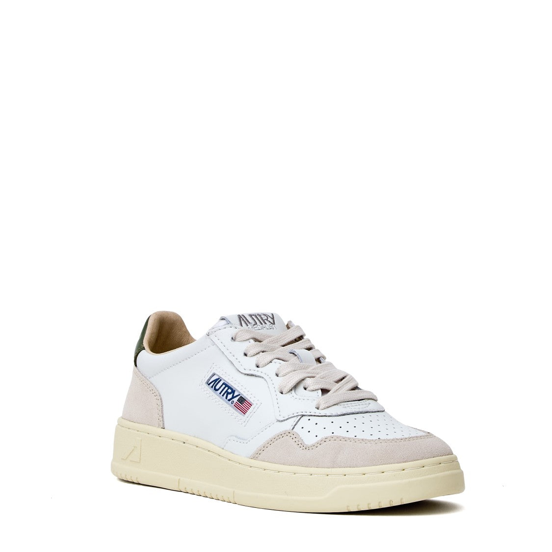 Autry White Bronze Medalist Low Suede Sneakers