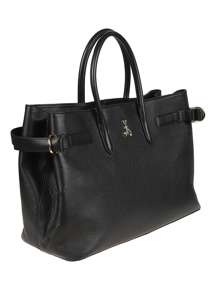 Patrizia Pepe Textured Calf Leather Rectangular Adjustable Strap Tote Bag