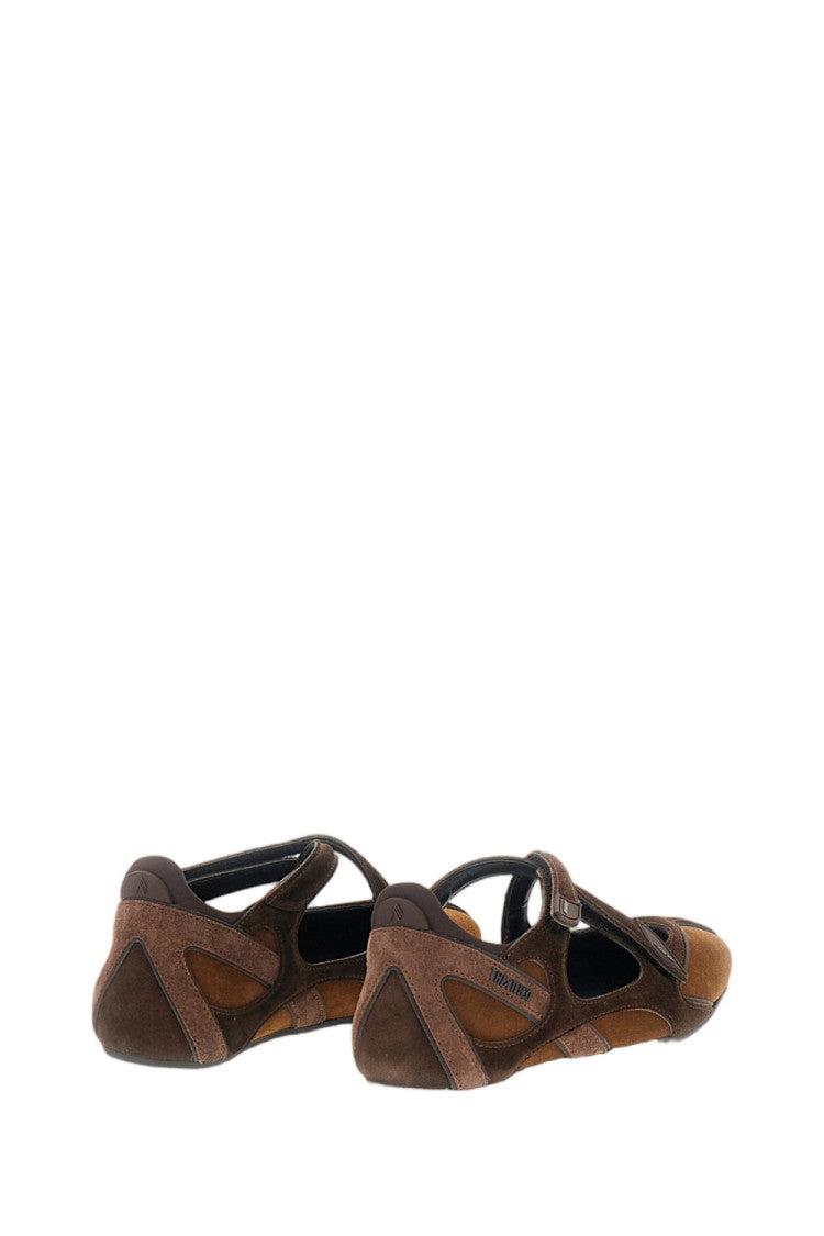 The Attico Brown Suede Floor01 Velcro Flats