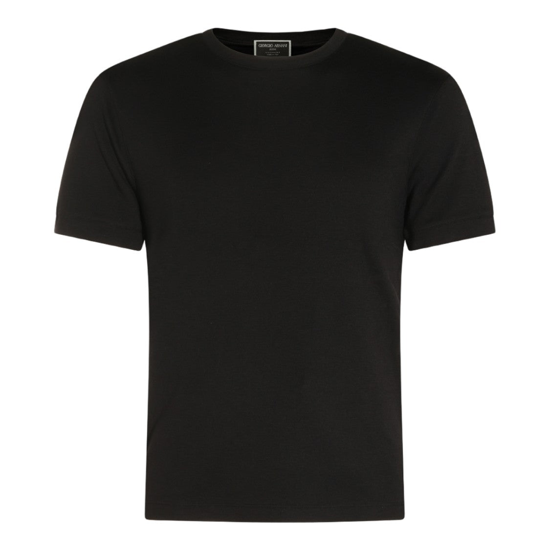 Giorgio Armani Short-Sleeve Crew Neck Sweater With Subtle Stitching Details